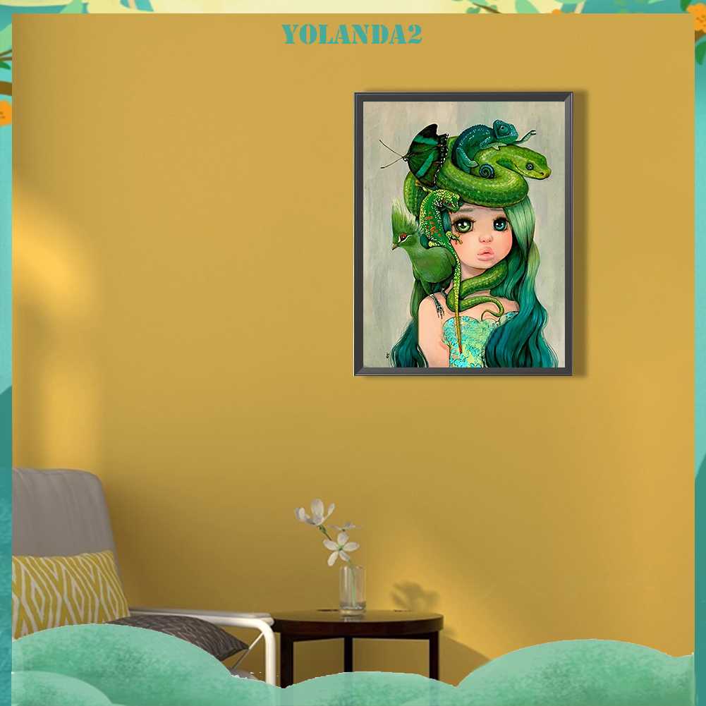 Tranh Đính Đá Kim Cương Toàn Bộ 5D DIY Hình Vẽ Cô Gái Trang Trí Nhà Cửa