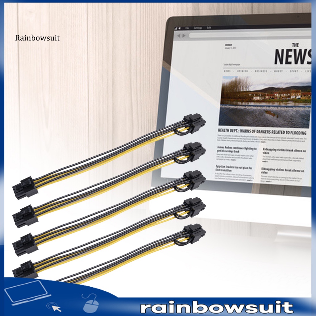 Set 5 Dây Cáp Nối Dài 20cm Chuyển Đổi 6 Pin Sang 8 Pin Cho Thẻ Đồ Họa Máy Tính