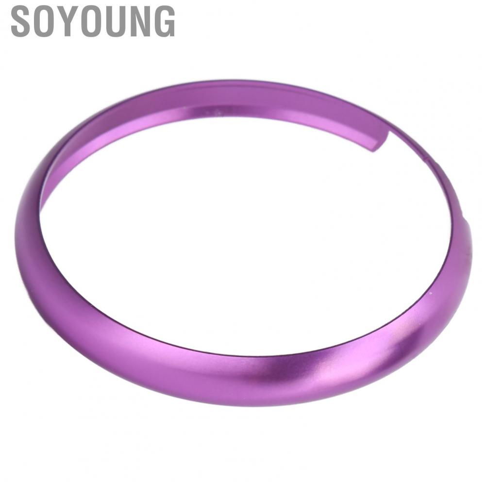 Soyoung Car  Key Fob Decorative  Trim Purple Aluminum Replacement for MINI R55 R56 R57 R58 R59 R60 2008‑on
