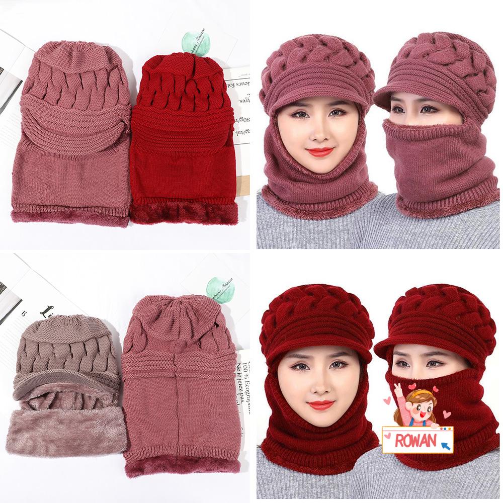 Mũ Len Balaclava Lót Nhung Dày Dặn Giữ Ấm Mùa Đông