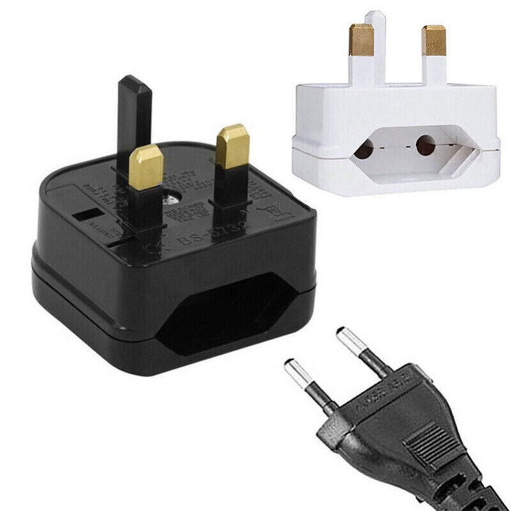 Phích Cắm Chuyển Đổi 2 Pin Sang UK 3 Pin Tiện Dụng