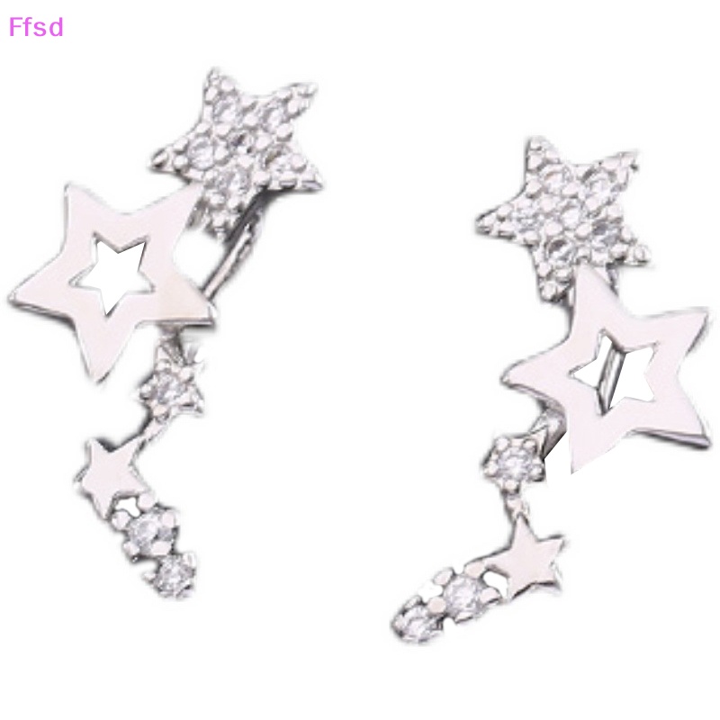 1 Đôi Bông Tai Dáng Dài Đính Đá Zircon Trắng Thời Trang Cho Nữ