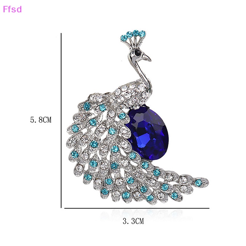 {Ffsd} Ghim Cài Áo Hình Con Công Đính Pha Lê Thời Trang Dành Cho Nữ Dự Tiệc * Bán Chạy