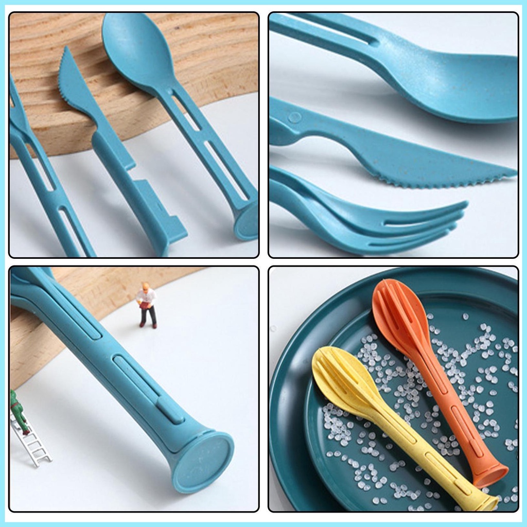 Bộ Dụng Cụ Ăn Uống 3 Trong 1 Có Thể Gấp Gọn Tiện Dụng Cho Cắm Trại