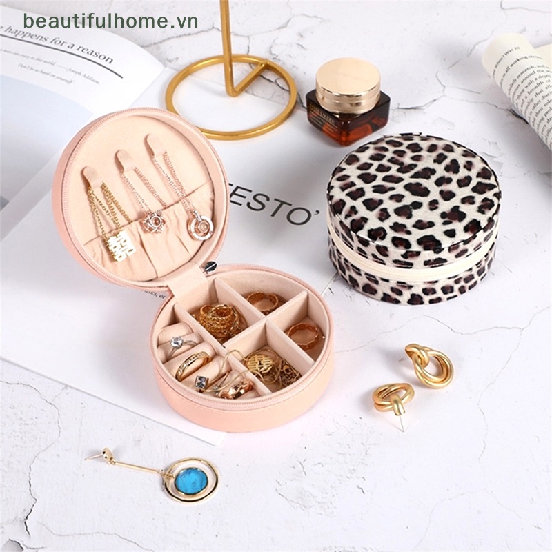 1 Hộp Đựng Trang Sức Hình Tròn Có Khóa Kéo Tiện Dụng