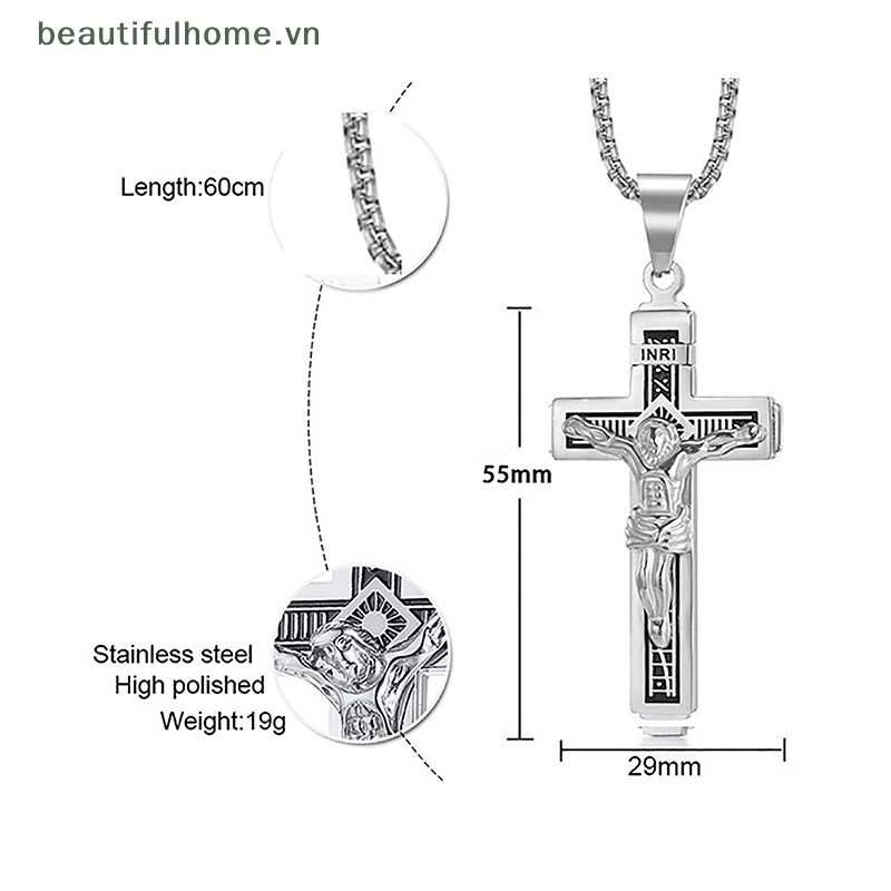 [beautifulhome] Mặt Dây Chuyền Hình Thánh Giá Thiết Kế Sáng Tạo Phong Cách Retro Giản Dị Làm Quà Tặng [beauty