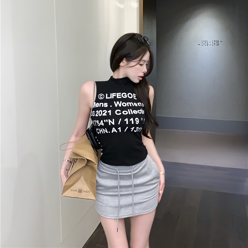 Áo Sát Nách In Chữ Graffiti Thời Trang Quyến Rũ Cho Nữ