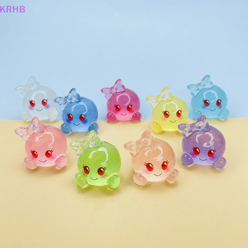 Set 5 Mặt Dây Chuyền Ba Chiều Bằng Nhựa Phát Quang Hình Hoạt Hình Dễ Thương Trang Trí DIY Mới