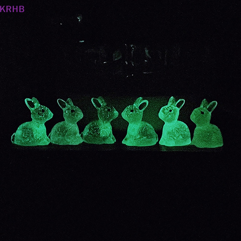 Set 5 Chú Thỏ Mini Bằng Nhựa Phát Quang Trang Trí Vườn Nhà Độc Đáo Mới