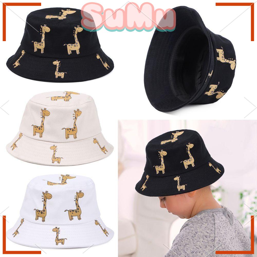 Mũ Bucket In Hình Hươu Cao Cổ Hoạt Hình Thời Trang Đi Biển Cho Bé