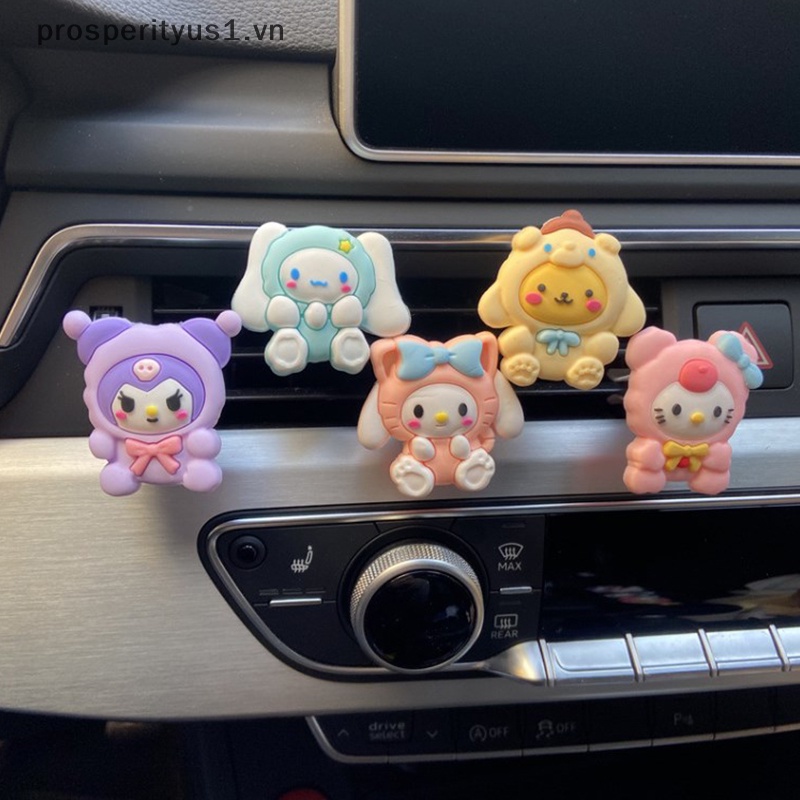 [prosperityus1] Kẹp Khuếch Tán Hương Thơm Xe Hơi Họa Tiết Hoạt Hình Melody Cinnamoroll Kuromi Melody Đáng Yêu [VN]