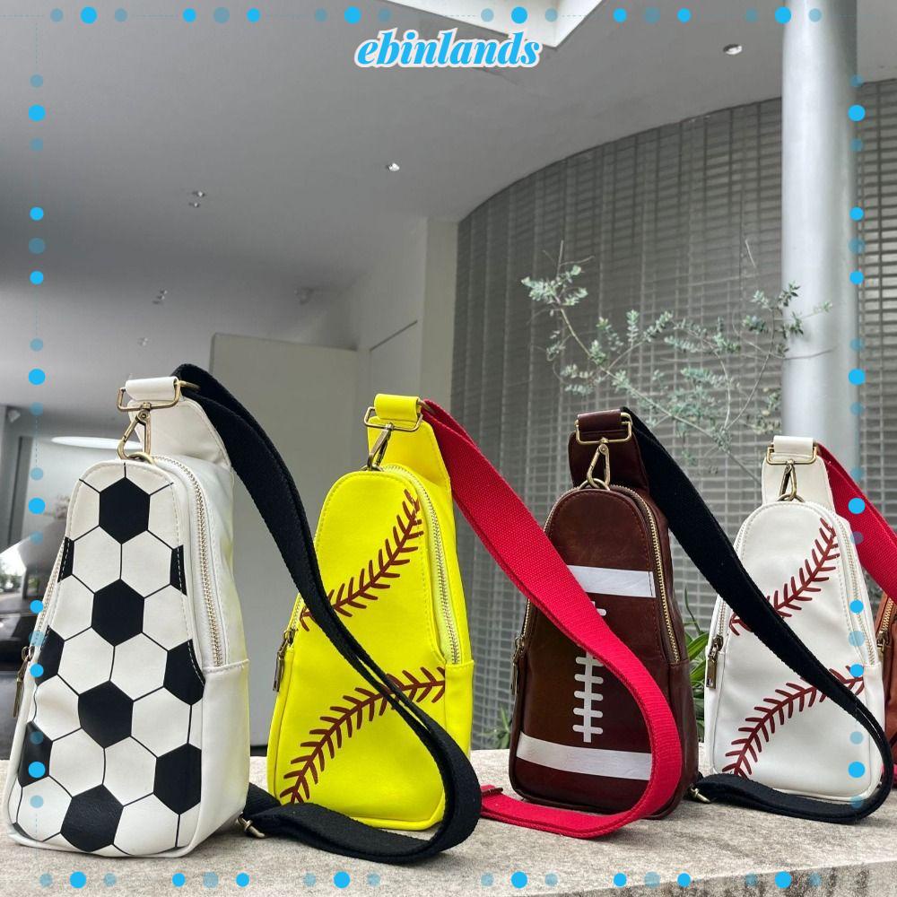 Ebinlands Túi Da Pu Đeo Chéo In Họa Tiết Bóng Chày Thời Trang Đa Năng