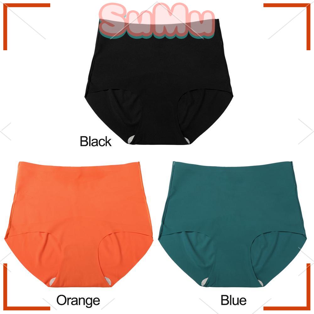 Quần Lót Lụa Lạnh Không Đường May Lưng Cao Thời Trang Dành Cho Nữ