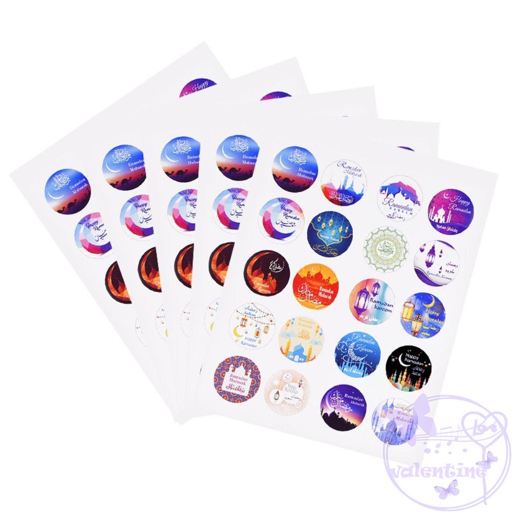 Set 120 Miếng Dán Niêm Phong Bao Bì Thư In Chữ EID Mubarak Phong Cách Hồi Giáo