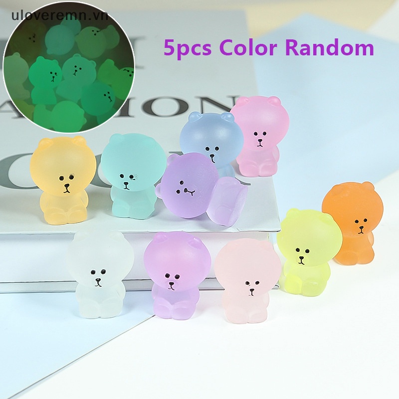 Mô Hình Chú Gấu Hoạt Hình Mini 3.4cm Bằng Nhựa Resin Nhiều Màu Trang Trí Sổ Tay DIY