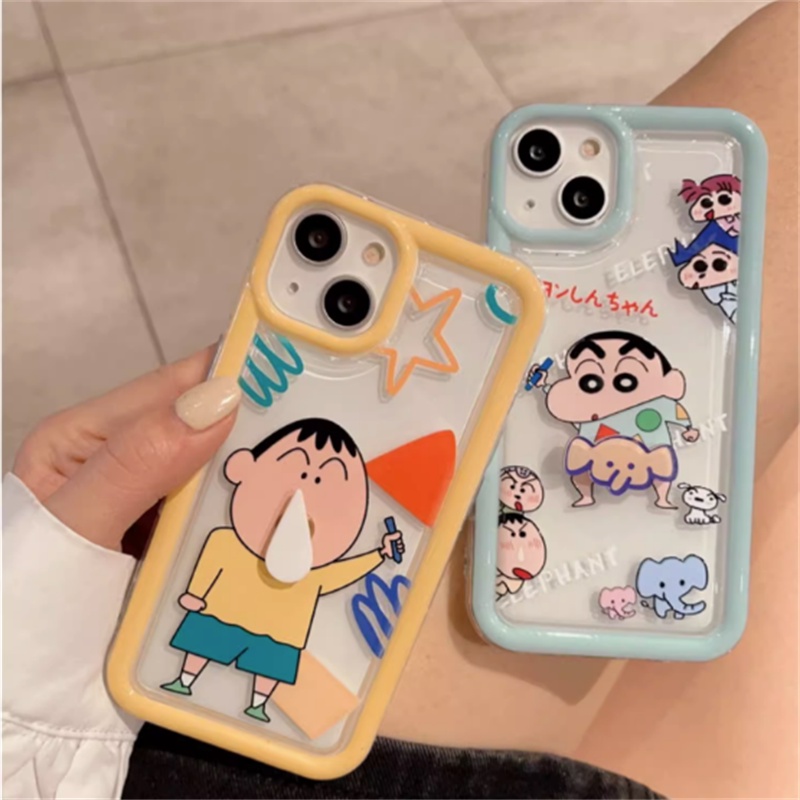 Ốp Điện Thoại TPU Đệm Khí Hình Shinchan Hoạt Hình Cho IPhone 14 13 12 11 Pro MAX Mini X XS XR MAX 8 7 6 6 S Plus 14Plus