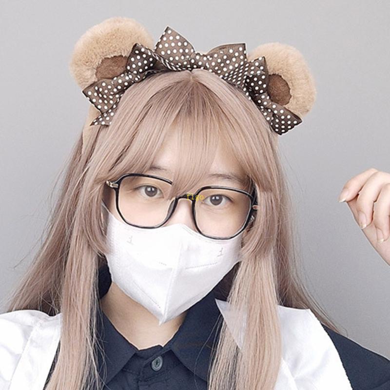 Băng Đô Tai Gấu Bông Dễ Thương Cho Nữ