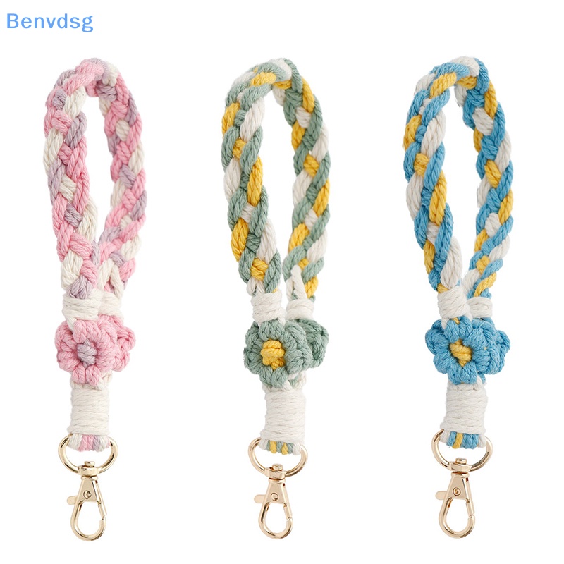 Benvdsg &gt; Móc Chìa Khóa Dệt Thủ Công DIY Hình Hoa Cúc Nhỏ Phong Cách Vintage Thời Trang Sáng Tạo