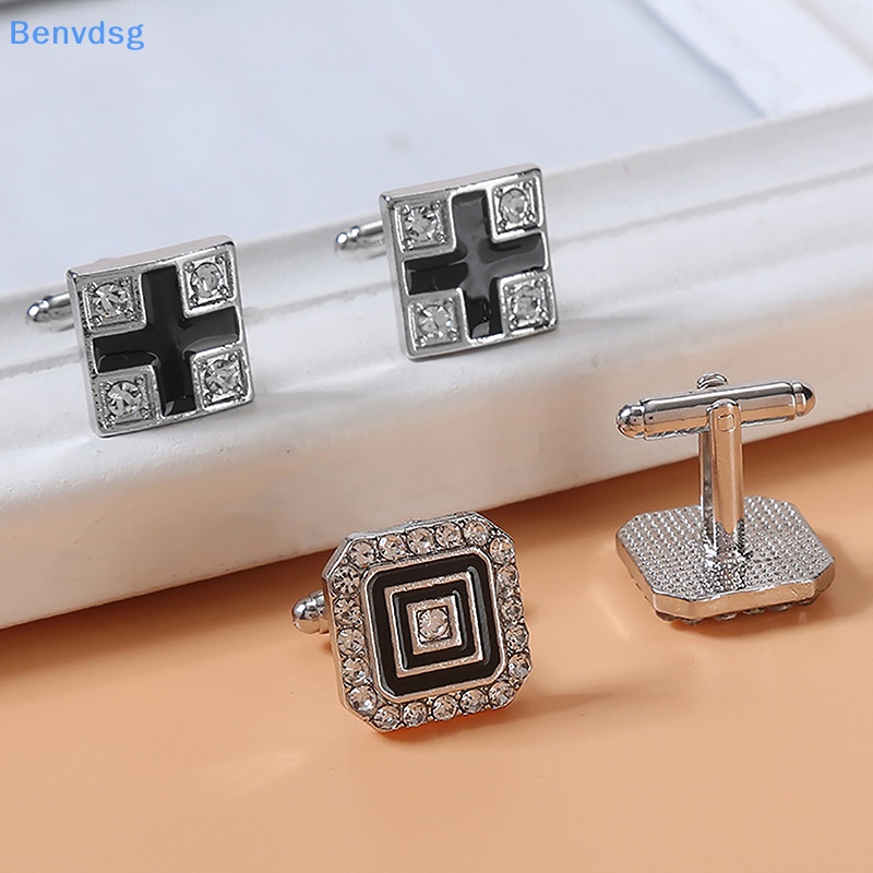 Benvdsg > Khuy Măng Sét Đính Kim Cương Giả Hình Vuông Thời Trang Công Sở Cho Nam