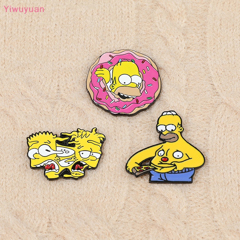 < Yiwuyuan > Ghim Cài Áo Họa Tiết Hoạt Hình Disney Comedy TV The Simpsons Tráng Men Dễ Thương Vui Nhộn Phụ Kiện Trang Sức Cho Nữ