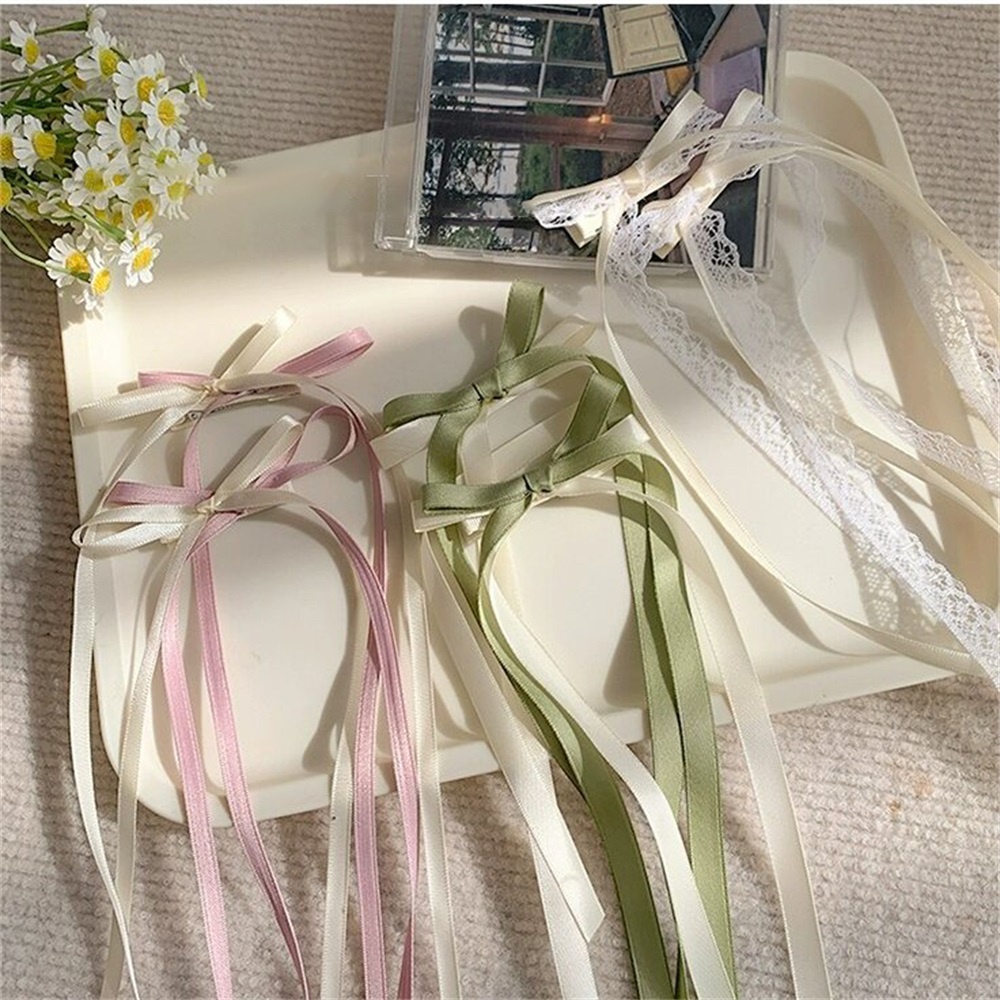 Kẹp Tóc Nơ Ruy Băng Mini Y2k Phong Cách Lolita Ngọt Ngào Cho Nữ