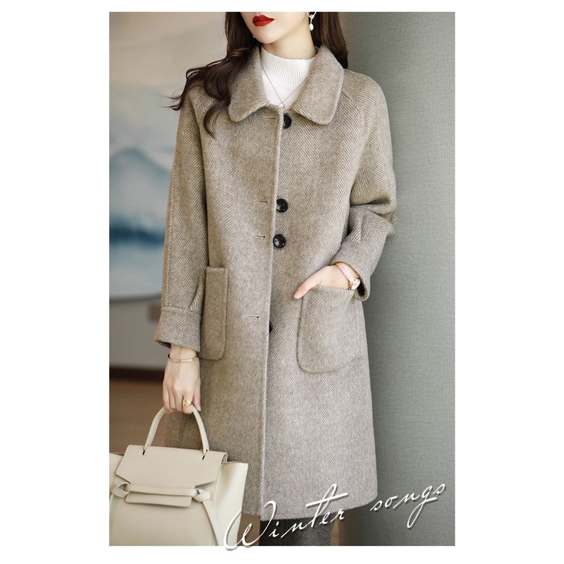 Áo Khoác Len Dày Dáng Ôm Dài Vừa Vặn Thời Trang Thu Đông Hàn Quốc 2023 Kích Thước 3XL Cho Nữ
