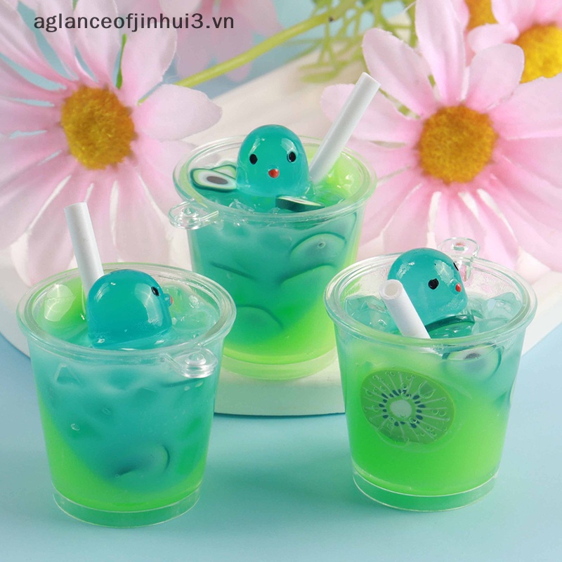 1 Ly Nước Ép Trái Cây / Trứng Mini Bằng Nhựa Dạ Quang Cho Nhà Búp Bê 1: 6