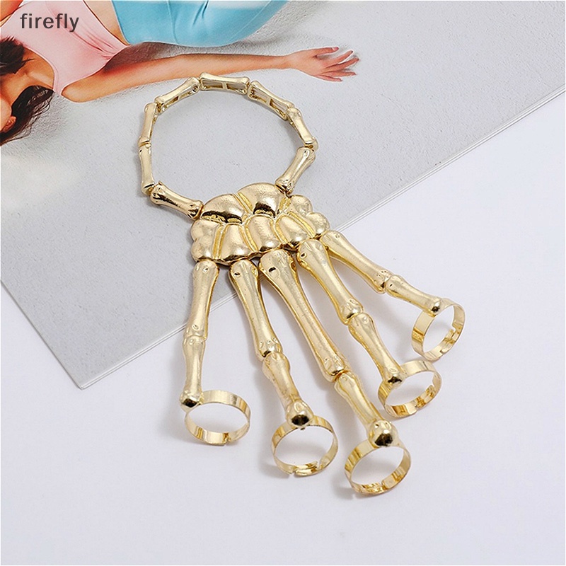 Vòng Đeo Tay Hình Bộ Xương Bàn Tay Phong Cách Gothic Punk Có Thể Điều Chỉnh