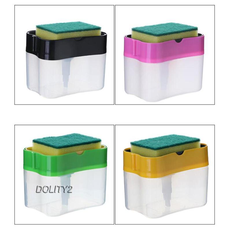 Bình Đựng Xà Phòng Rửa Chén 2 Trong 1 Kèm Giá Đỡ Bọt Biển Tiện Dụng