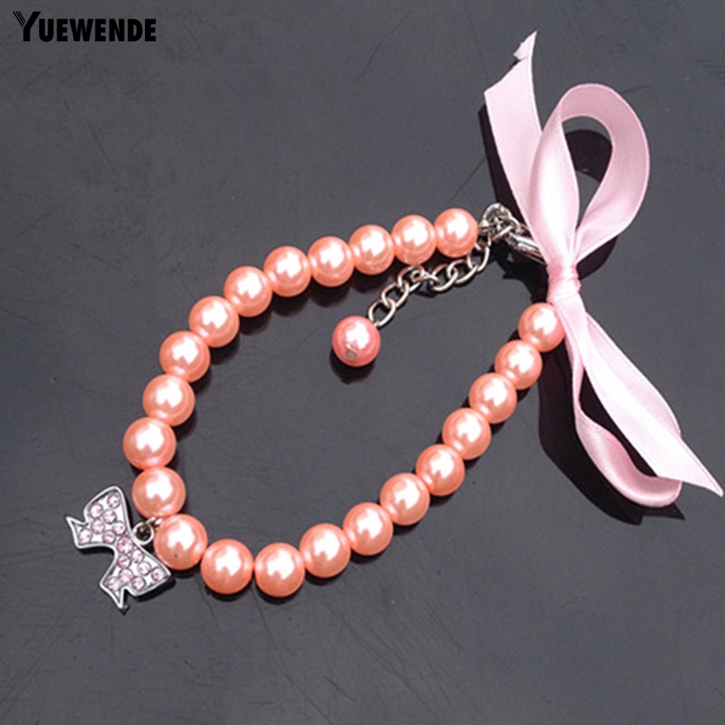 Vòng Cổ Đính Đá Và Ngọc Trai Nhân Tạo Thời Trang Dành Cho Thú Cưng