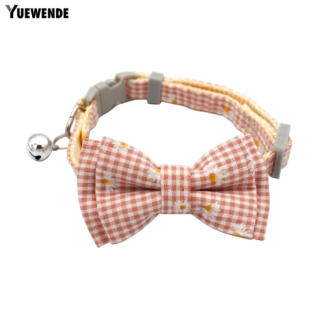 Vòng Cổ YQ.E Chống Thoát Hiểm Họa Tiết Caro Thắt Nơ Nhỏ Dành Cho Thú Cưng