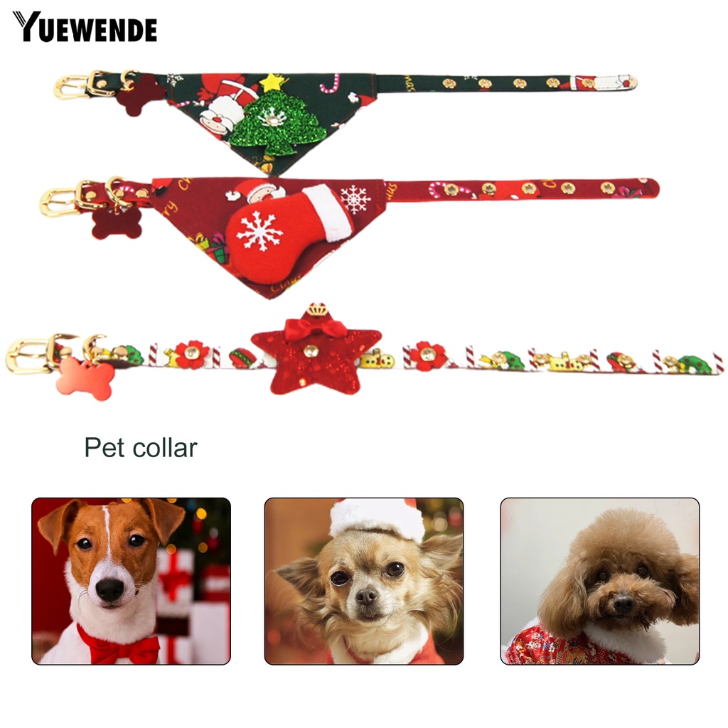 Yq.e Vòng Cổ Giả Da Hình Ngôi Sao Giáng Sinh Có Thể Điều Chỉnh Trang Trí Trong Nhà Cho Thú Cưng