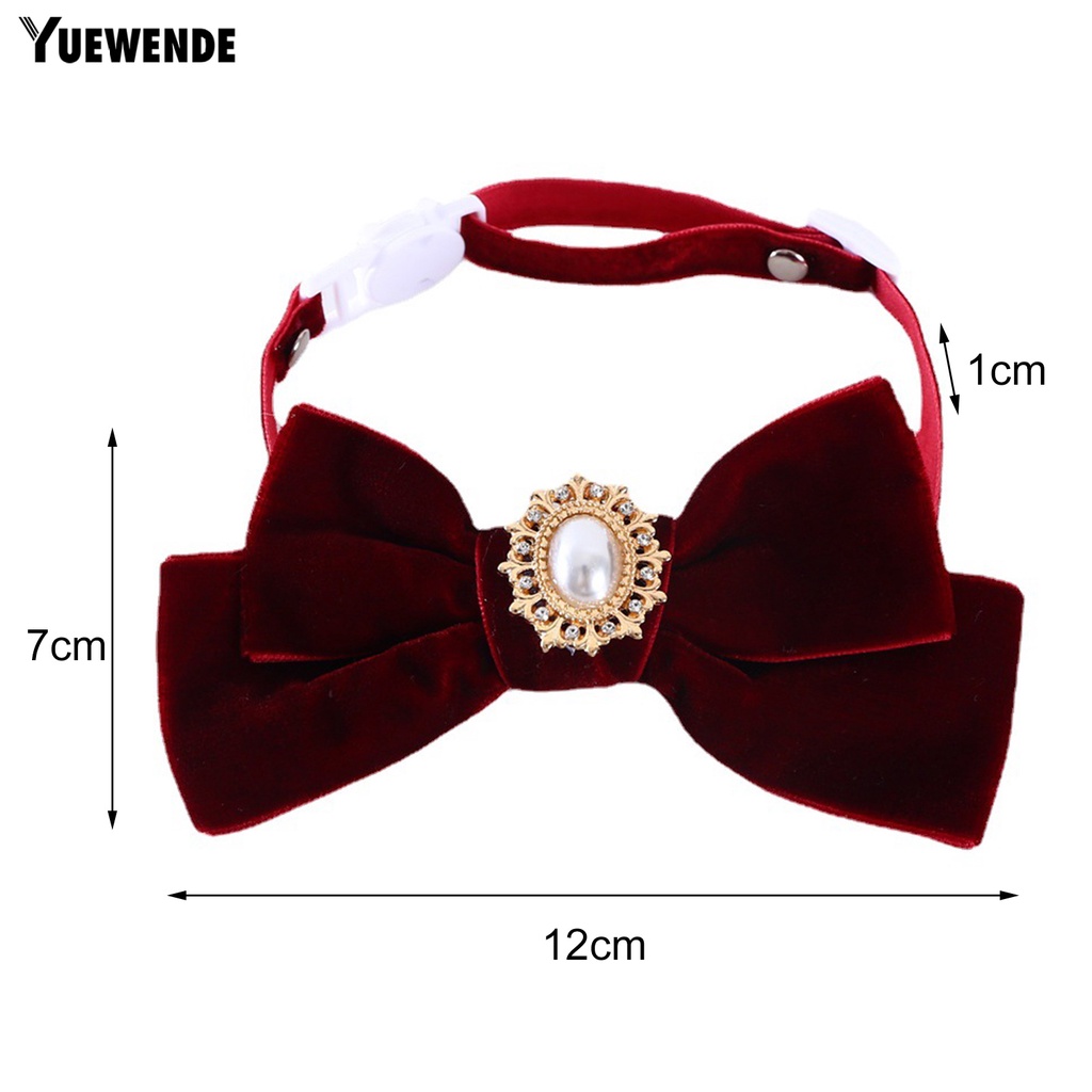 Vòng Cổ Ngọc Trai Giả Chống Sặc Đính Nơ Dễ Thương Cho Thú Cưng