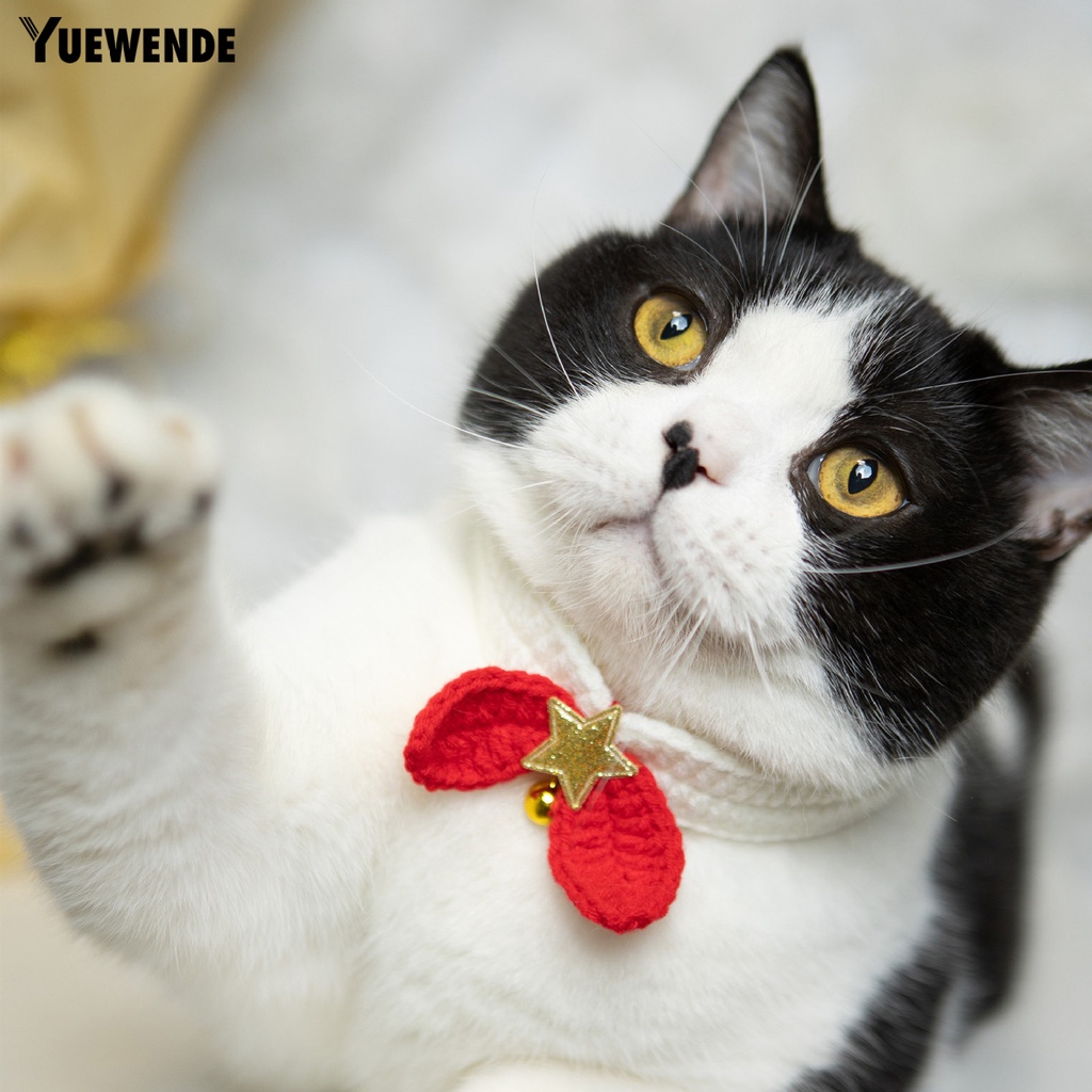Yq.e Vòng Cổ Bằng Len Dễ Thương Trang Trí Chuông Làm Việc Tinh Tế Dành Cho Mèo Cưng
