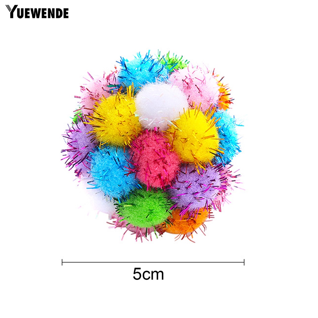 Quả Bóng Lông Xù Nhiều Màu Có Chuông Đồ Chơi Cho Mèo Cưng