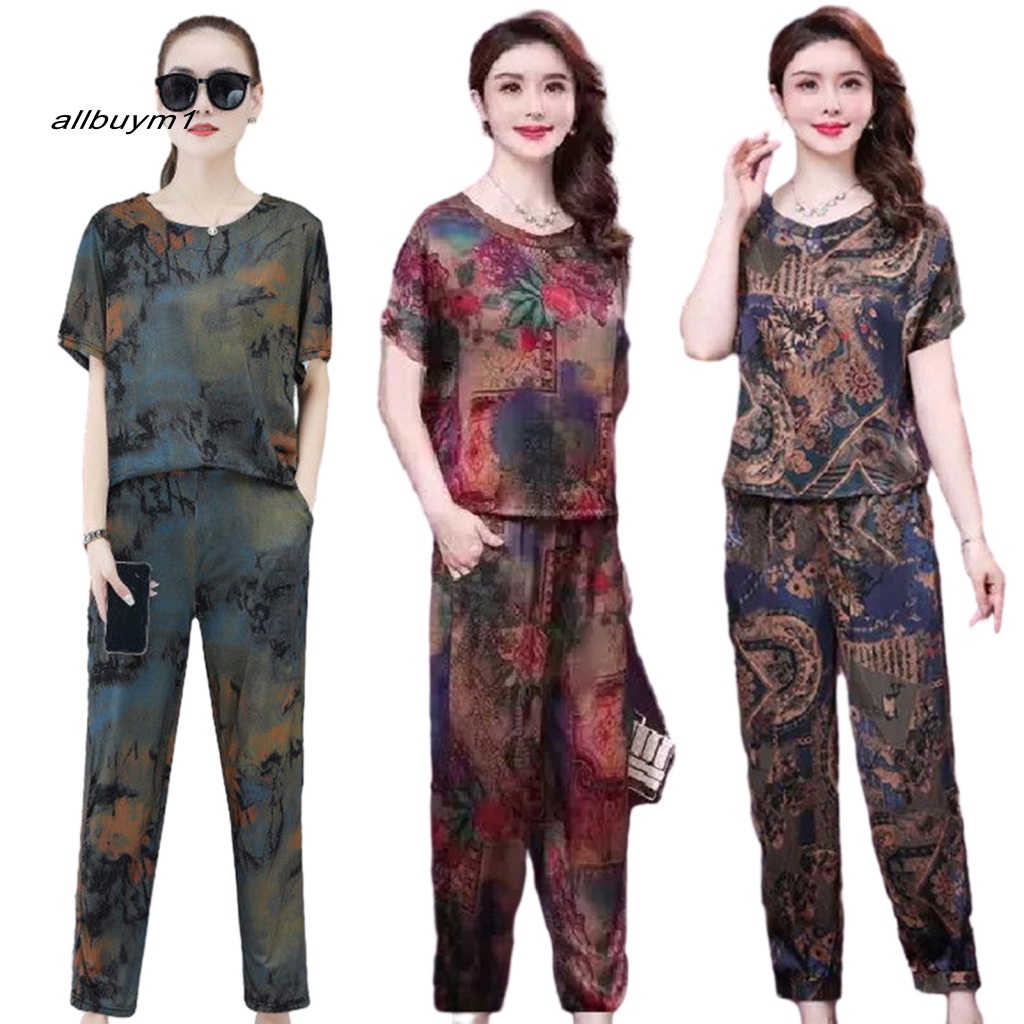 Set 2 Món Áo Tay Ngắn Phối Quần Dài Thời Trang Trẻ Trung