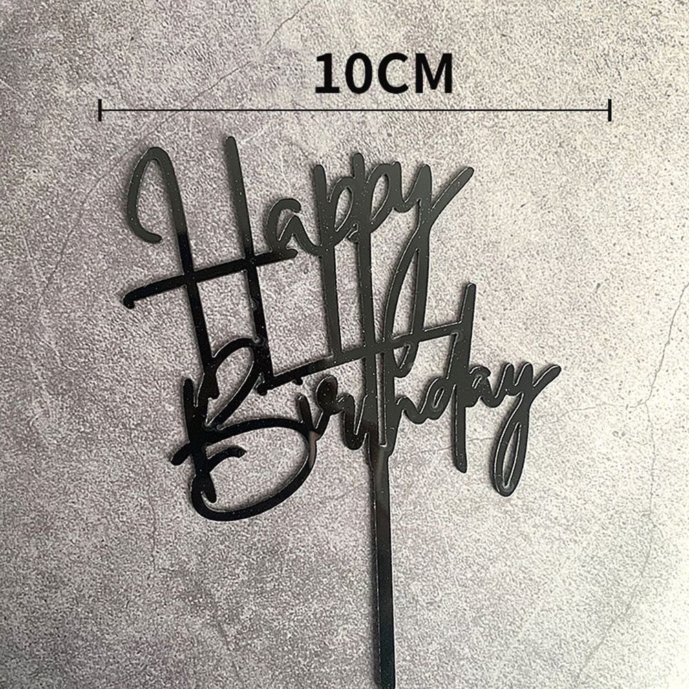 1 Topper Trang Trí Bánh Kem Màu Vàng / Bạc / Vàng Hồng / Đen Cá Nhân Hóa 10g 9.5-10cm