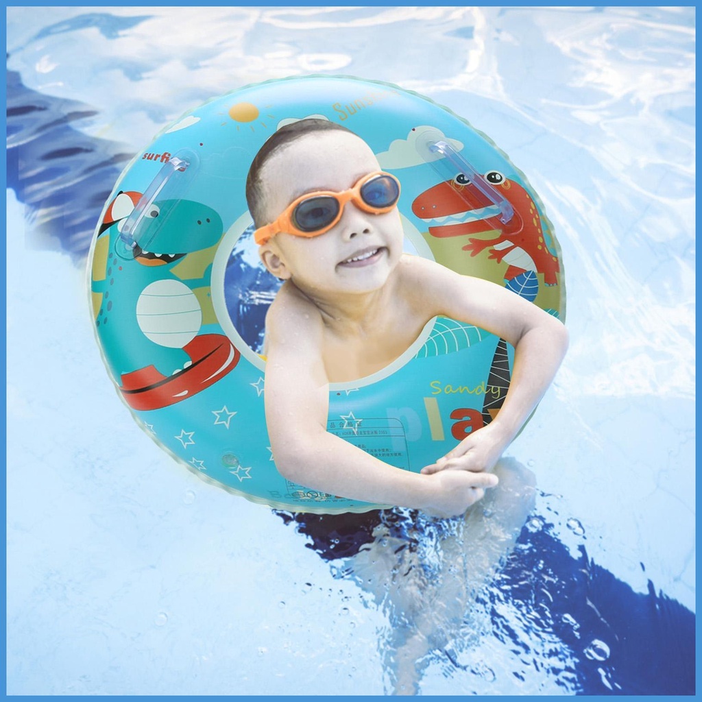 Phao Bơi Bơm Hơi Bằng PVC In Họa Tiết Hoạt Hình Dễ Thương Trọng Lượng Nhẹ Tiện Dụng