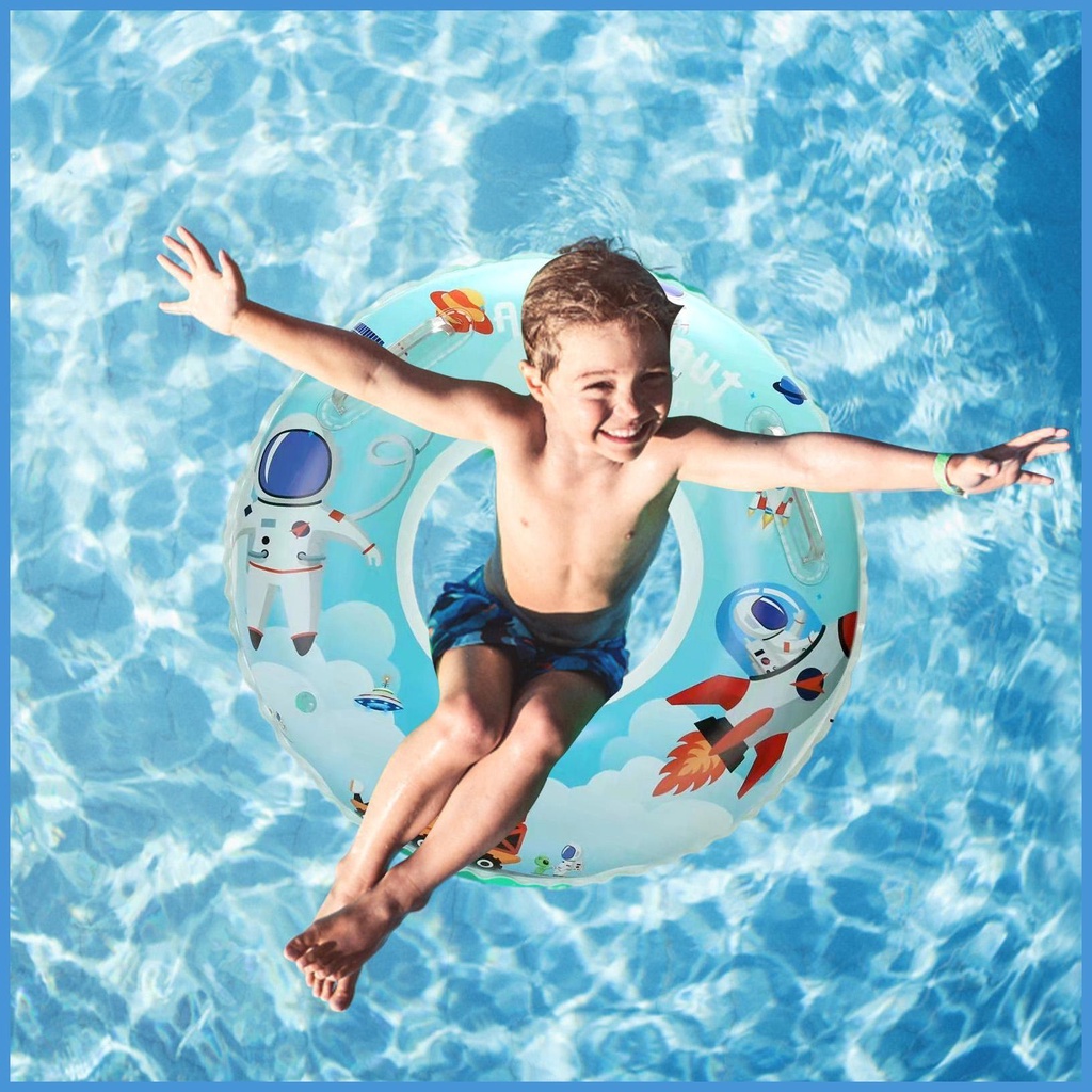 Phao Bơi Bơm Hơi Bằng PVC In Họa Tiết Hoạt Hình Dễ Thương Trọng Lượng Nhẹ Tiện Dụng