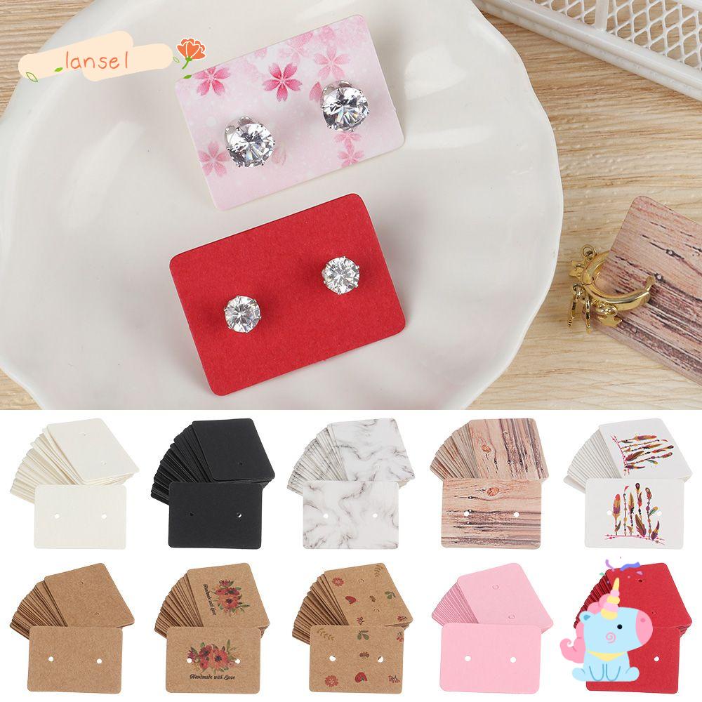 Set 100 Thẻ Giấy Kraft Tự Niêm Phong Cho Trưng Bày Bông Tai