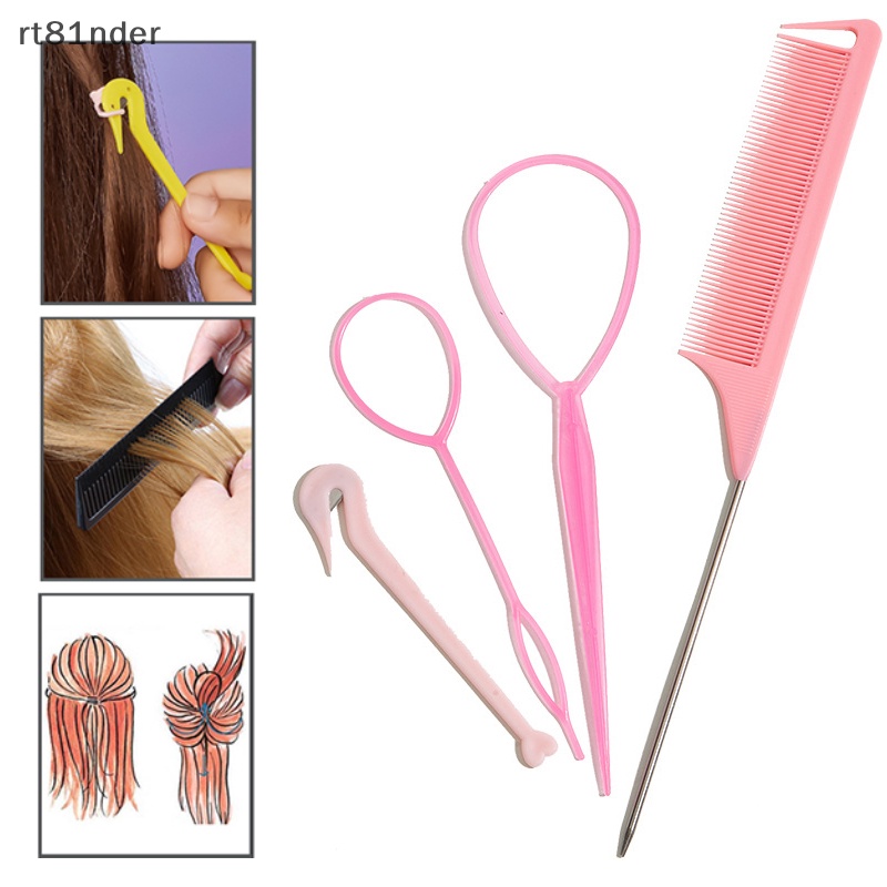 Set 4 Lược Bện Tóc Co Giãn Tạo Kiểu Tóc Phong Cách Pháp