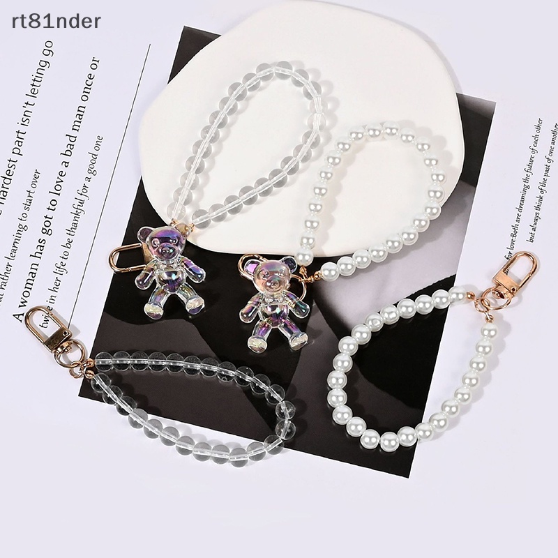 Rt Ốp Điện Thoại Trong Suốt Đính Hạt Pha Lê Hình Gấu Có Móc Khóa