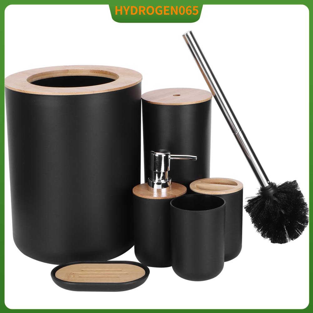 Hydrogen065 Bộ 6 Phụ Kiện Phòng Tắm Giá Để Bàn Chải Đánh Răng Bình Đựng Xà Cốc Vệ Sinh Nhà