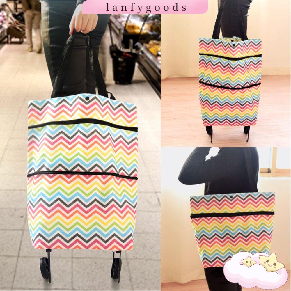 Giỏ Xách Mua Sắm Có Bánh Xe Đẩy 2 Trong 1 Thời Trang