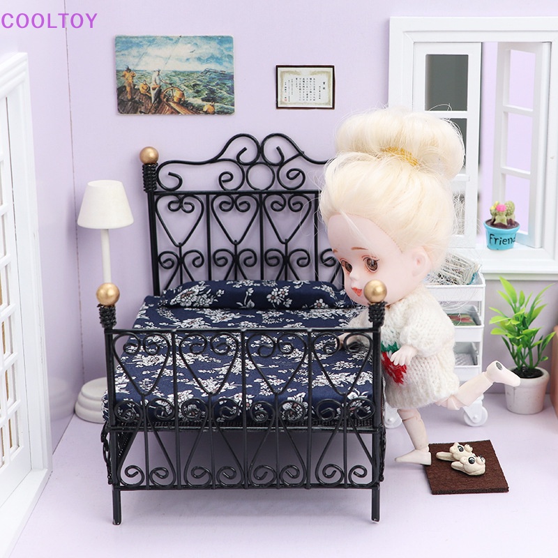 Giường Ngủ Đôi Mini Tỉ Lệ 1: 12 Trang Trí Nhà Búp Bê