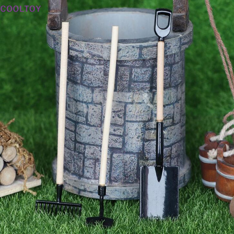 Set 3 Dụng Cụ Làm Vườn Mini Tỉ Lệ 1: 12 Trang Trí Nhà Búp Bê