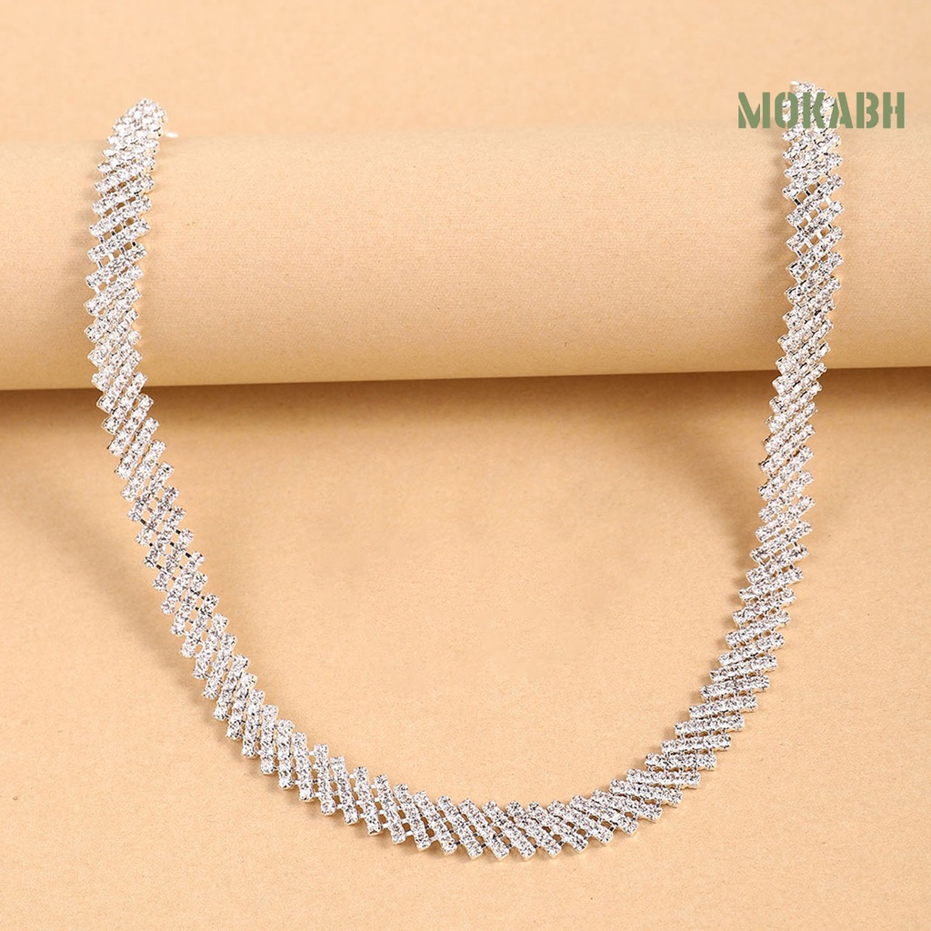 1 Set Vòng cổ Hợp Kim Đính Đá Sang Trọng Thời Trang Cho Nữ