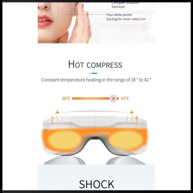 Máy Rung Mát Xa Mắt Thông Minh Kết Nối Bluetooth Tiện Dụng