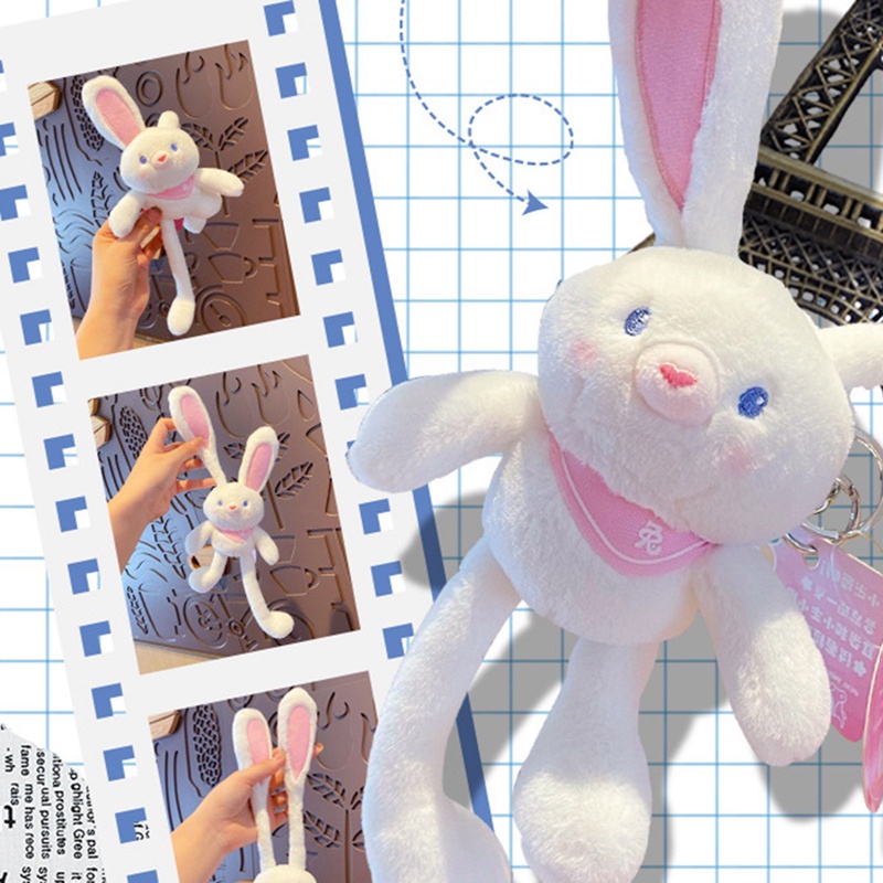 Móc Khóa Hình Thỏ Nhồi Bông Có Thể Thu Gọn Mới