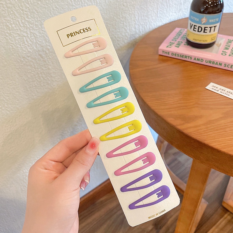 Set 10 Kẹp Tóc Trơn Màu Xinh Xắn Dành Cho Bé Gái